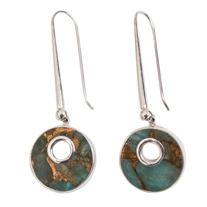 Quiet Beauty Sterling Silver and Composite Turquoise Earrings from Mexico