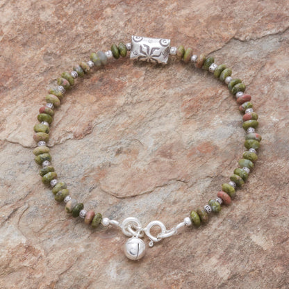 Forest Harmony Hill Tribe Unakite Beaded Bracelet from Thailand