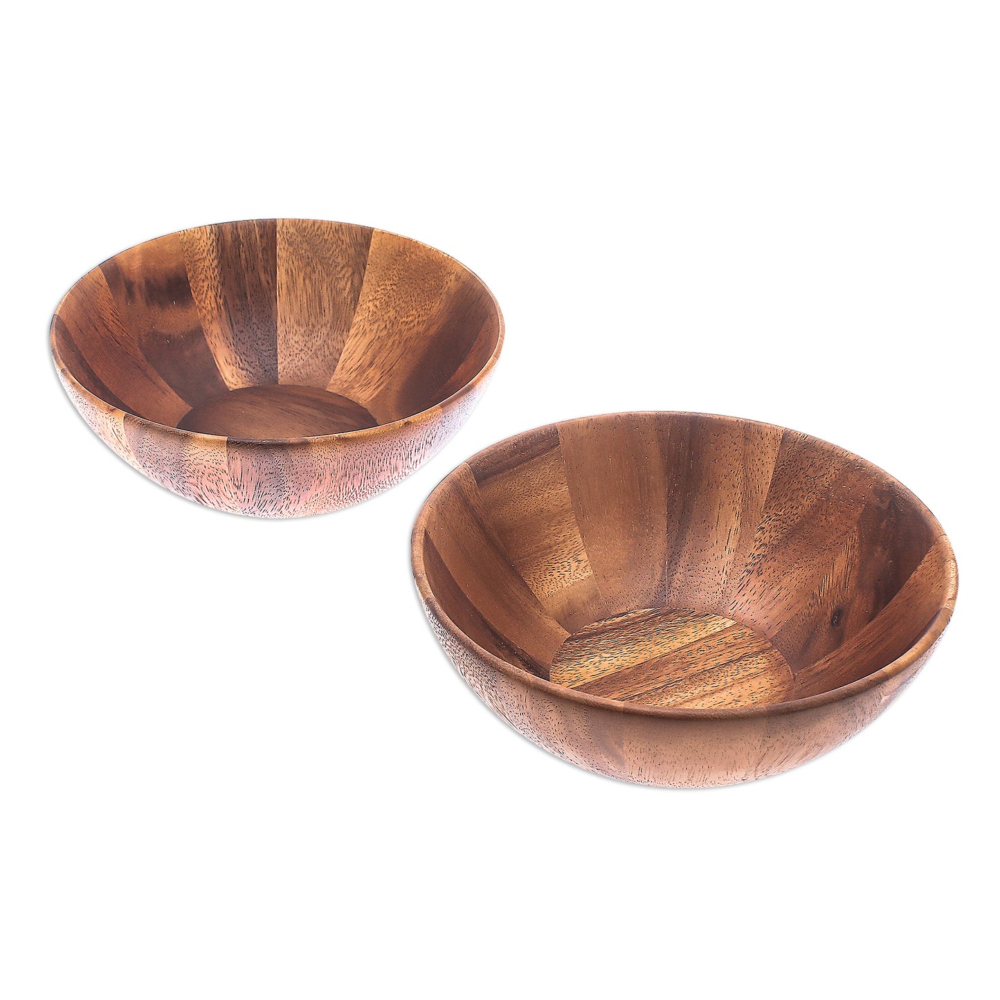 Exquisite Meal Handmade Raintree Wood Bowls from Thailand (Pair)