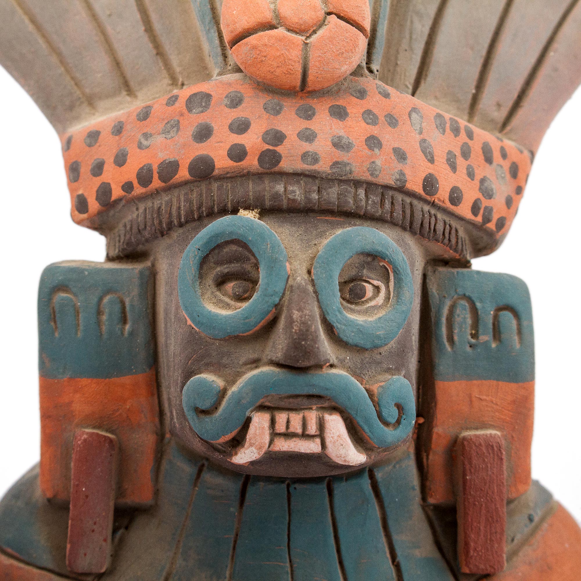 NOVICA Mighty Tlaloc Rustic Ceramic Sculpture of Tlaloc from