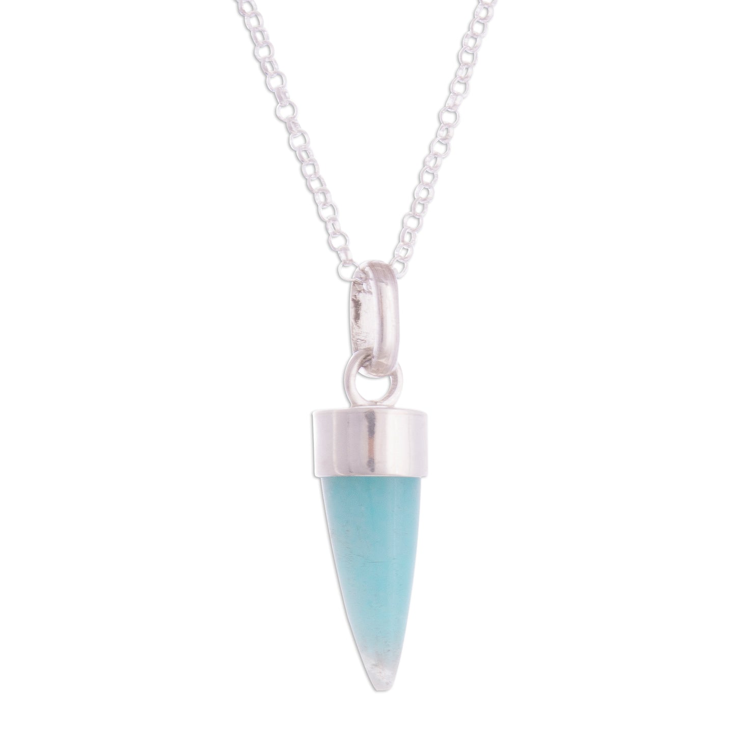 Natural Cone Amazonite Cone Pendant Necklace from Peru