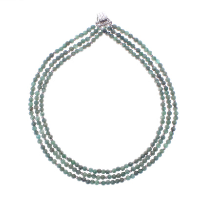 Green Holiday Jade Beaded Strand Necklace from Thailand