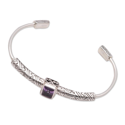 Gemstone Imagination 2-Carat Amethyst Cuff Bracelet from Bali