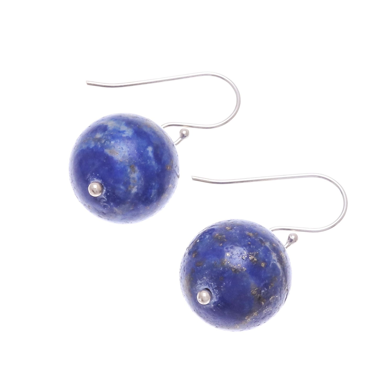 Round Charm Round Lapis Lazuli Dangle Earrings from Thailand