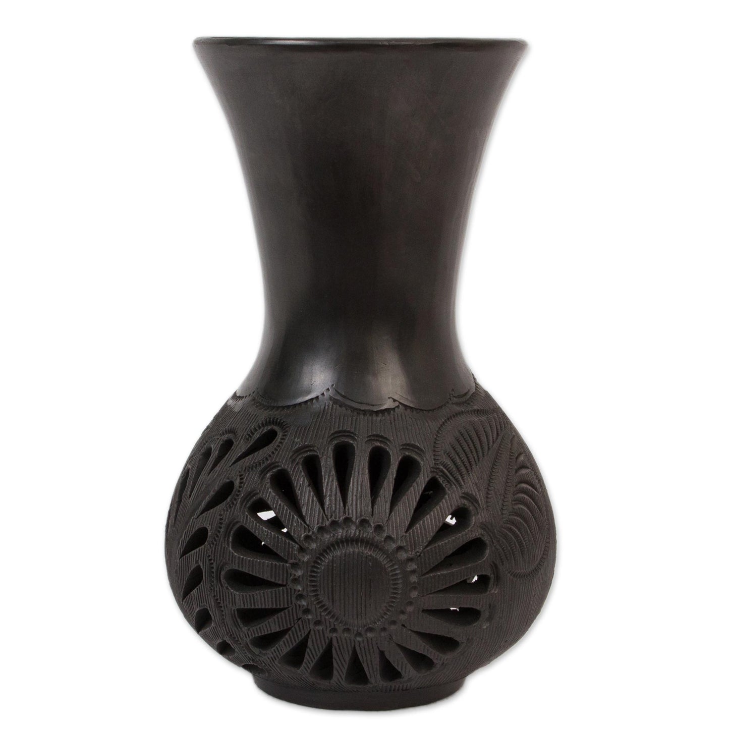 Barro Negro Rays Floral Barro Negro Ceramic Decorative Vase