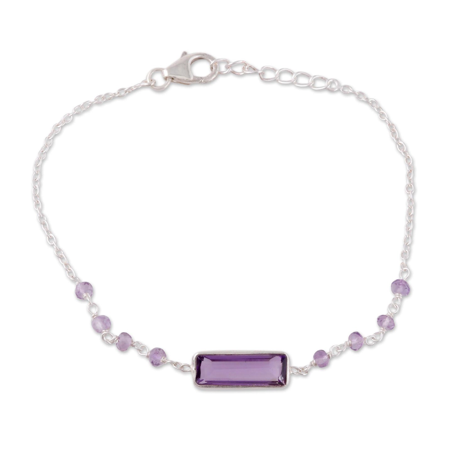 Magical Prism 3.5-Carat Amethyst Pendant Bracelet from India