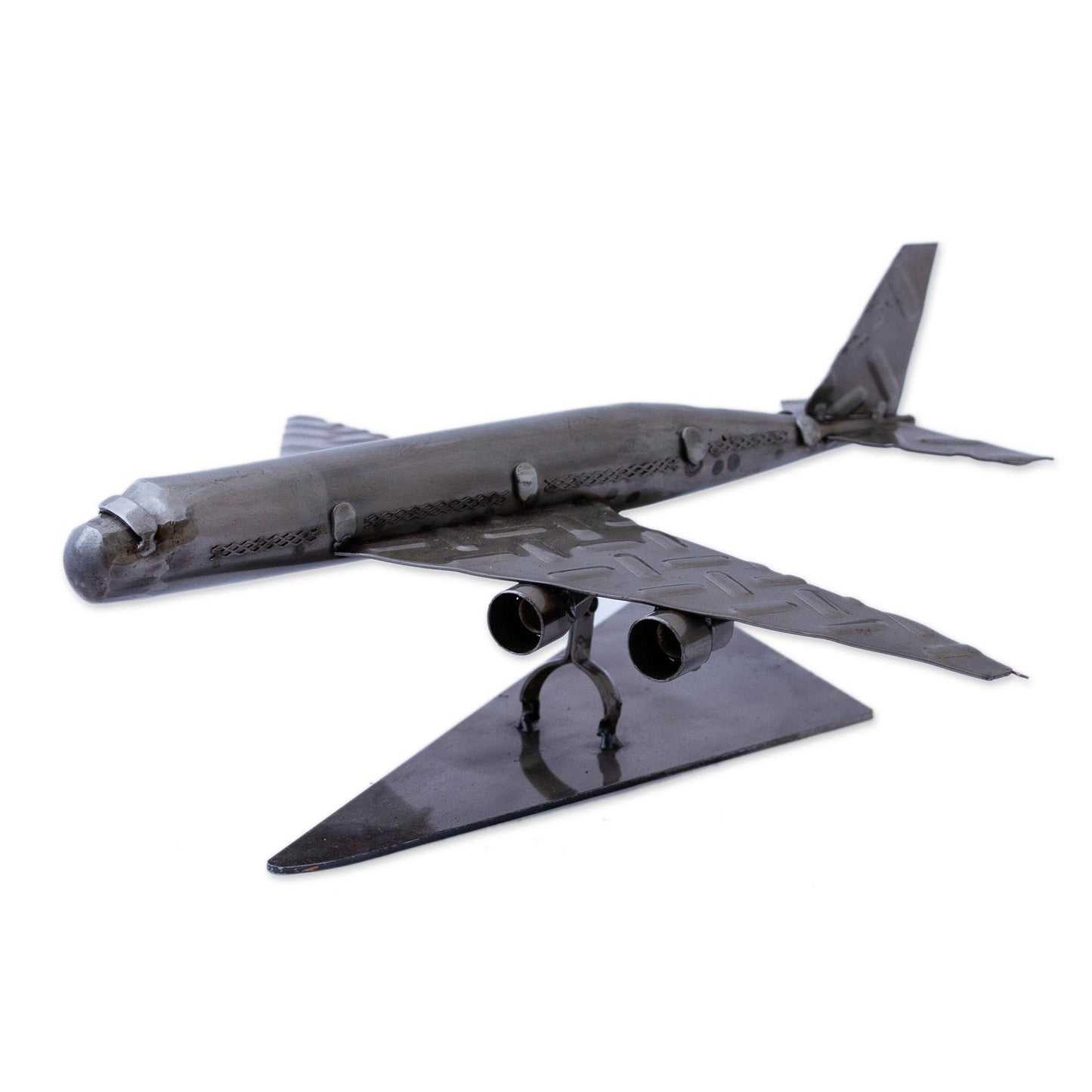 Airline Recycled Metal Auto Part Jet Sculpture from Mexico