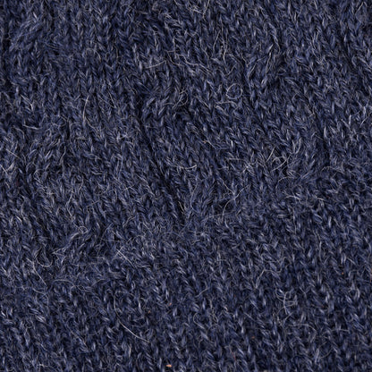 Indigo Braid Cascade Cable-Knit 100% Alpaca Hat in Indigo from Peru