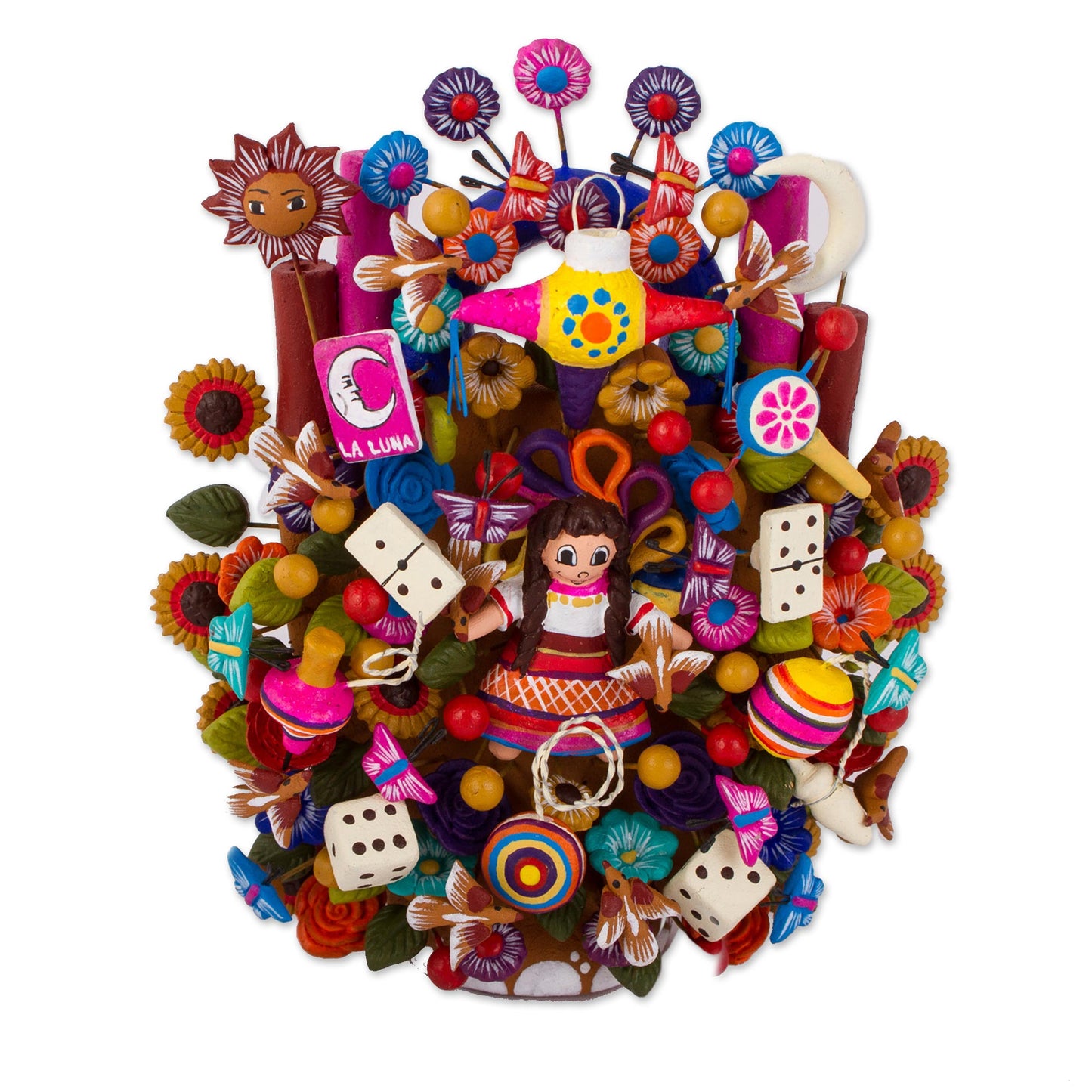 Mexican Toys Hand-Painted Toy-Themed Ceramic Sculpture from Mexico