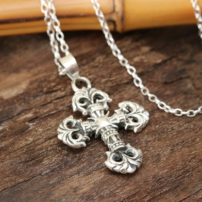 Creative Cross Sterling Silver Cross Pendant Necklace from