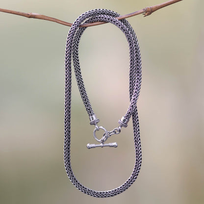 Skin and Snake Artisan Crafted Sterling Silver Chain Necklace