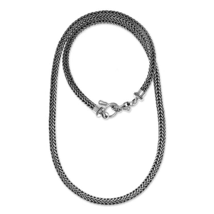 Skin and Snake Artisan Crafted Sterling Silver Chain Necklace