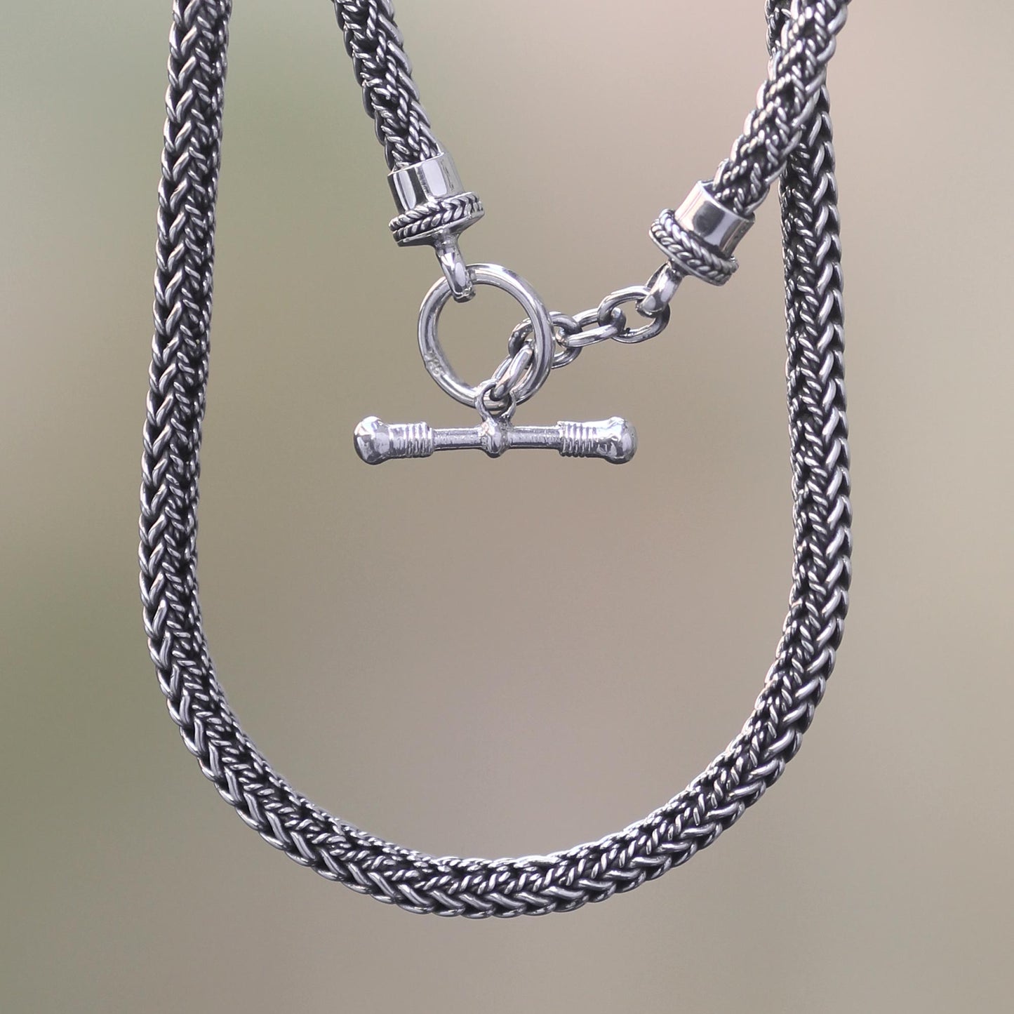 Skin and Snake Artisan Crafted Sterling Silver Chain Necklace