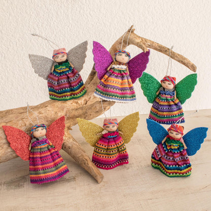 Quitapenas Angels Cultural Cotton Angel Ornaments from Guatemala (Set of 6)