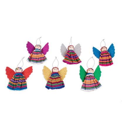 Quitapenas Angels Cultural Cotton Angel Ornaments from Guatemala (Set of 6)