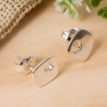 Abstract Idea Modern Taxco Silver Stud Earrings from Mexico