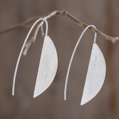 Subtle Nature Modern Sterling Silver Drop Earrings from Guatemala