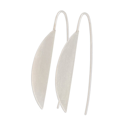 Subtle Nature Modern Sterling Silver Drop Earrings from Guatemala