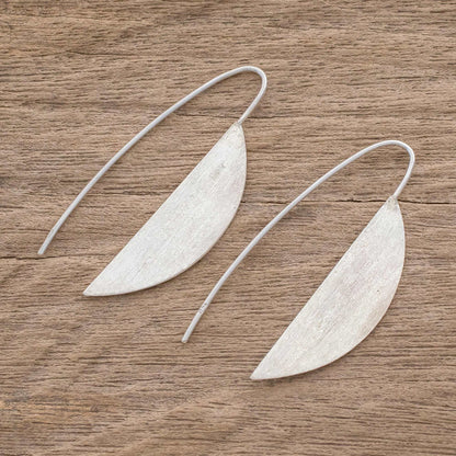 Subtle Nature Modern Sterling Silver Drop Earrings from Guatemala