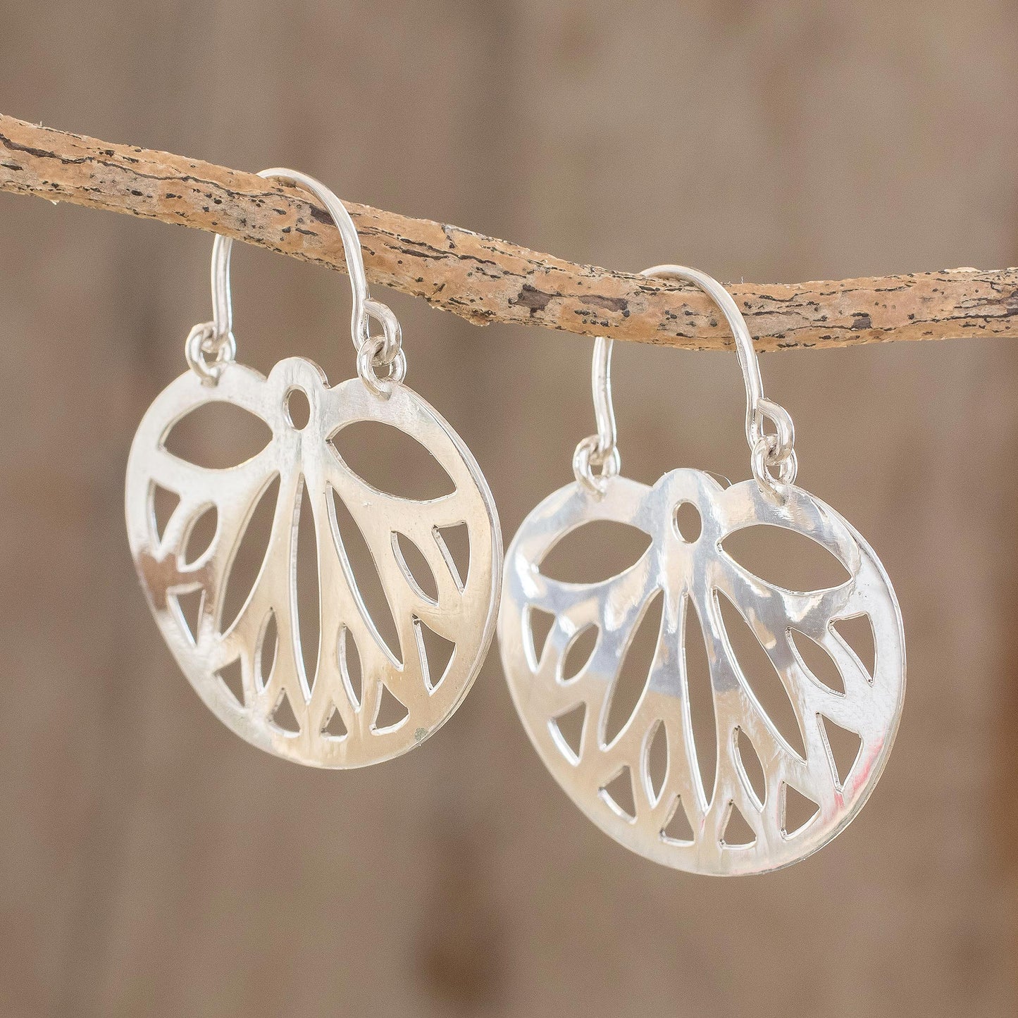 Wings of the Butterfly Openwork Pattern Sterling Silver Dangle Earrings