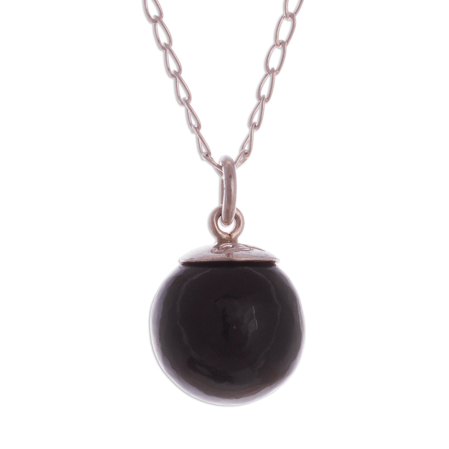 Hypnotic Orb Obsidian Orb Pendant Necklace Crafted in Peru