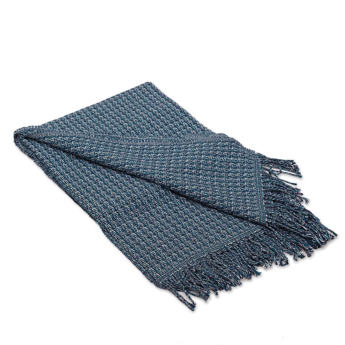 Cozy Combination Patterned Alpaca Blend Throw in Slate from Peru