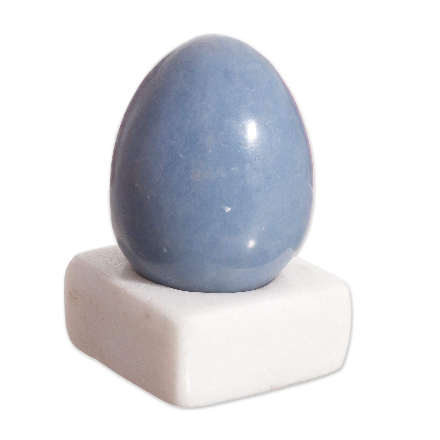 Cute Egg Egg-Shaped Celestite Gemstone Figurine from Peru