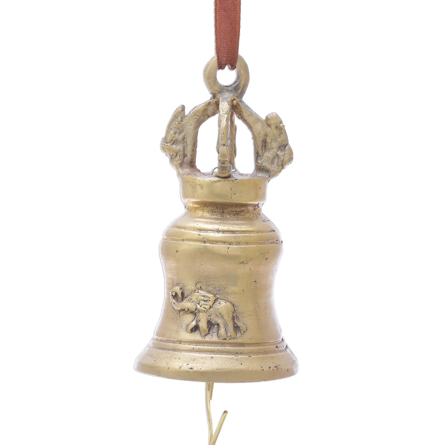 Ceremonial Sound Elephant Motif Brass Bell Crafted in Thailand