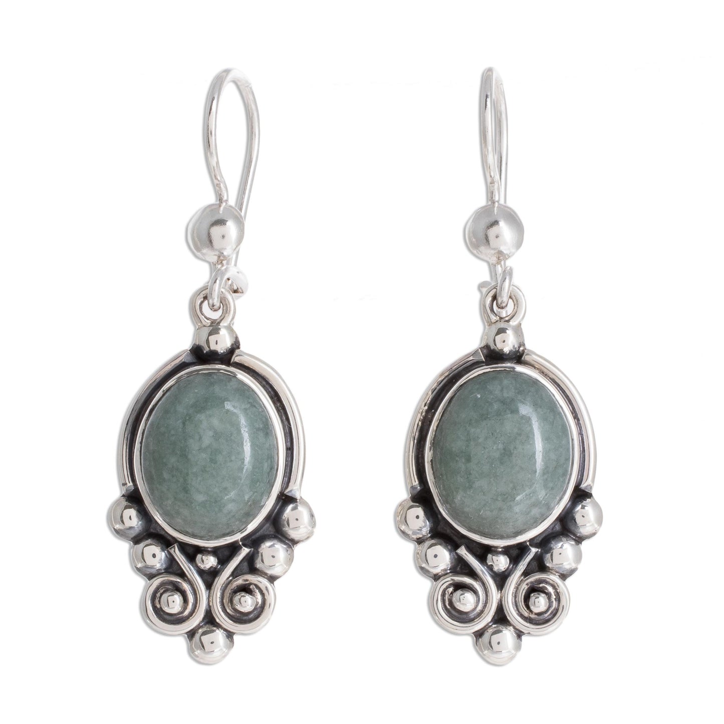 Praise Love in Apple Green Apple Green Jade Dangle Earrings from Guatemala