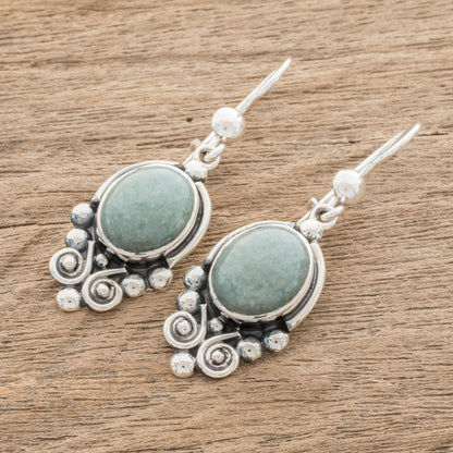 Praise Love in Apple Green Apple Green Jade Dangle Earrings from Guatemala