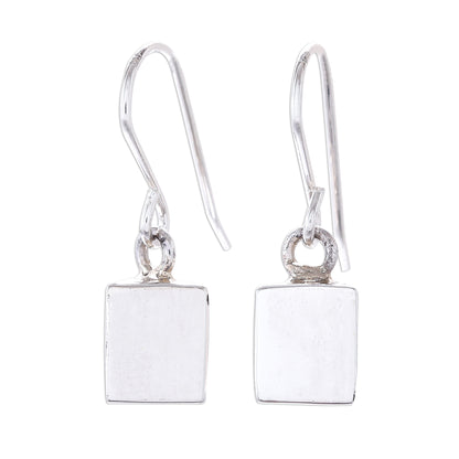 Shining Triangles Geometric Triangular Sterling Silver Dangle Earrings