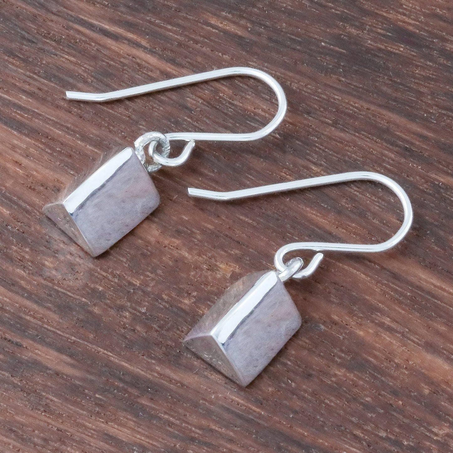 Shining Triangles Geometric Triangular Sterling Silver Dangle Earrings