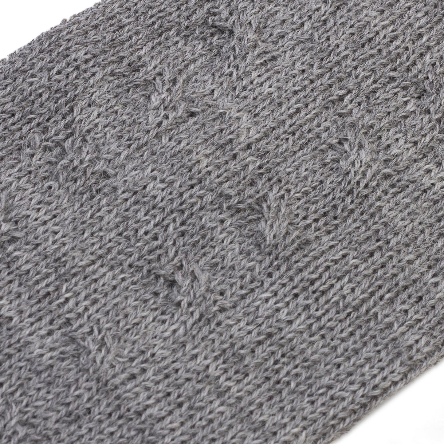 Luscious Twist in Grey Grey 100% Baby Alpaca Cable Knit Fingerless Mitts from Peru