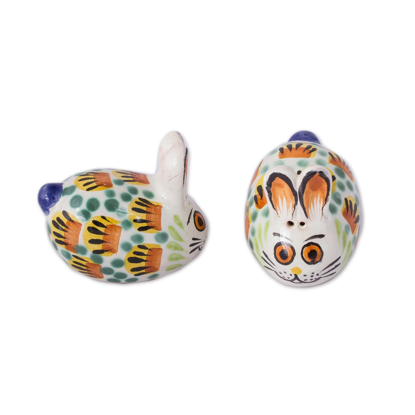 Farm Rabbits Majolica Ceramic Rabbit Salt and Pepper Shakers (Pair)