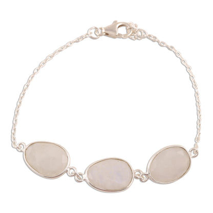 Rainbow Glisten 18-Carat Rainbow Moonstone Pendant Bracelet from India