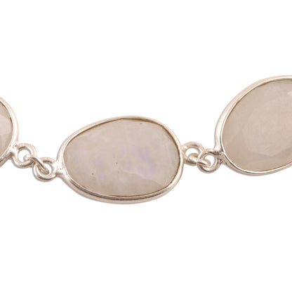 Rainbow Glisten 18-Carat Rainbow Moonstone Pendant Bracelet from India