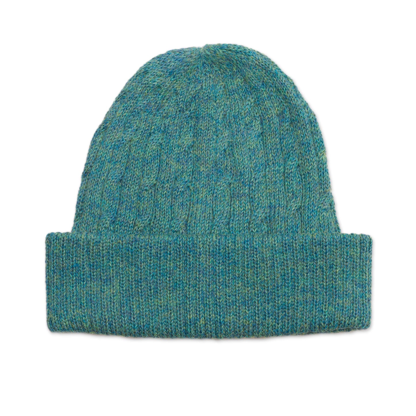 Comfy in Teal Teal 100% Alpaca Cable Pattern Soft Knit Hat From Peru