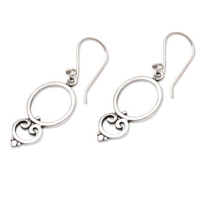 Nice Loops Loop Pattern Sterling Silver Dangle Earrings from Bali