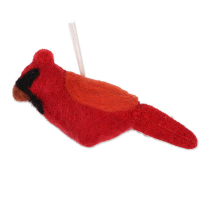 Winter Birds Assorted Wool Felt Bird Ornaments from India (Set of 4)