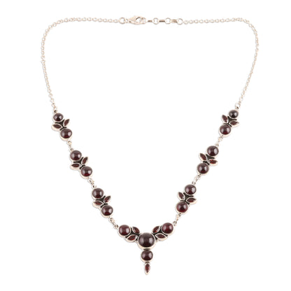 Perfect Radiance Garnet Link Pendant Necklace Crafted in India