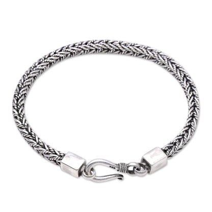 Foxtail Rope Sterling Silver Foxtail Chain Bracelet from Bali