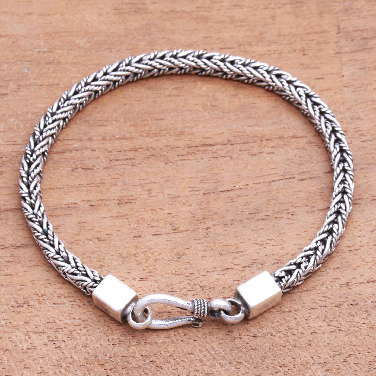 Foxtail Rope Sterling Silver Foxtail Chain Bracelet from Bali