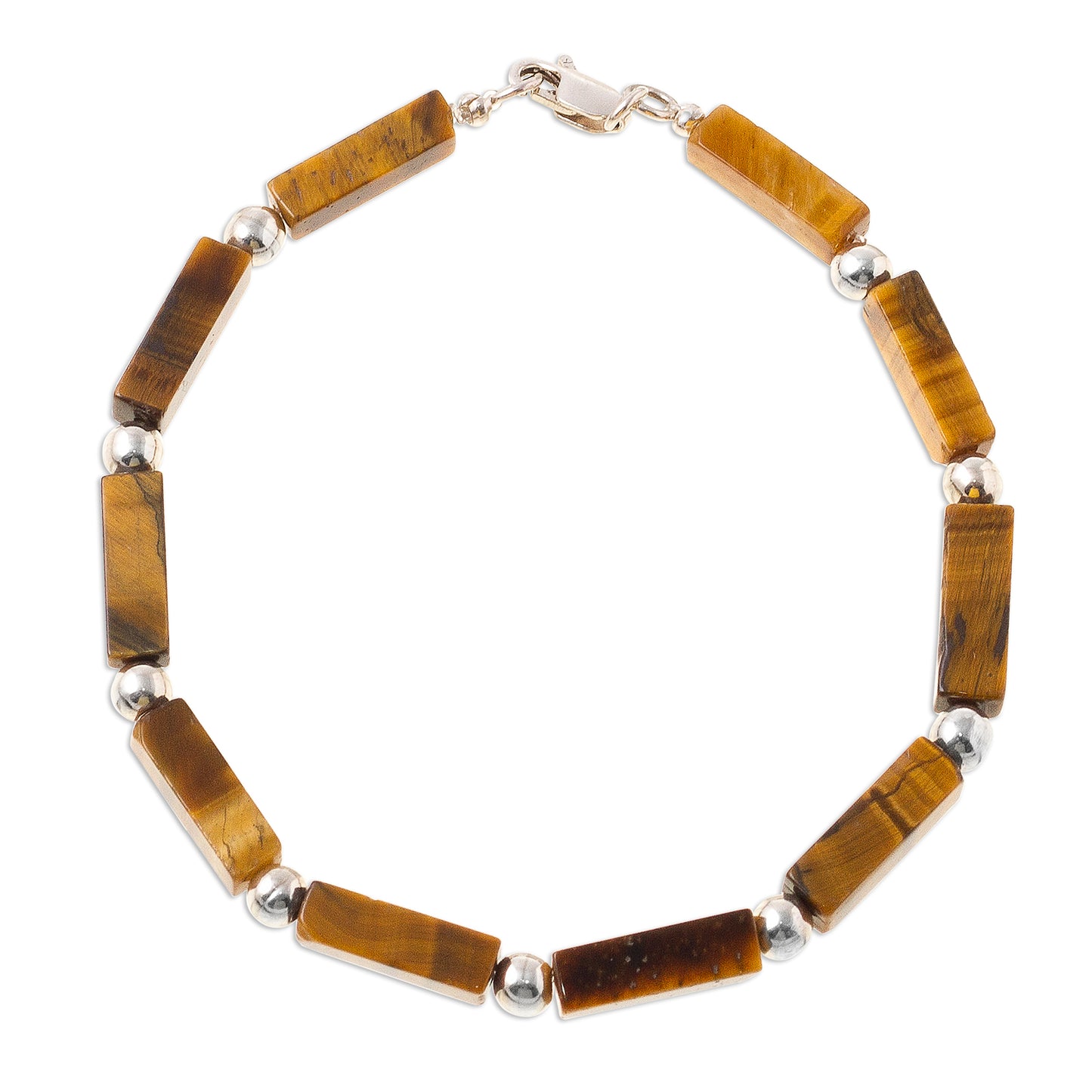 Earthen Sophistication Tiger's Eye Beaded Bracelet Crafted in Peru