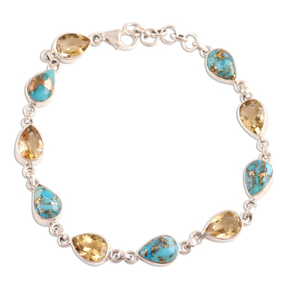 Tears of India Citrine Link Bracelet from India