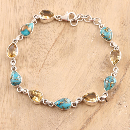 Tears of India Citrine Link Bracelet from India