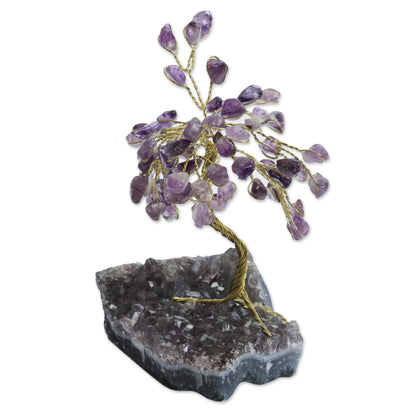 Little Tree Amethyst Gemstone Tree Sculpture from Brazil