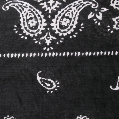 Paisley Charcoal Paisley Print Cotton Shawl in Charcoal from India