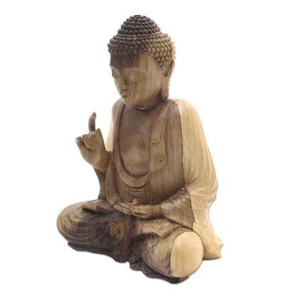 Buddha Semedi Hand-Carved Hibiscus Wood Buddha Sculpture from Indonesia