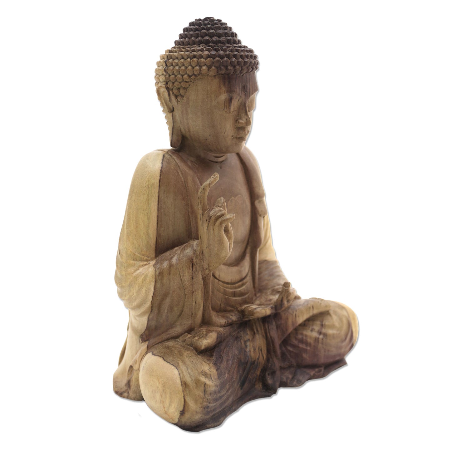 Buddha Semedi Hand-Carved Hibiscus Wood Buddha Sculpture from Indonesia