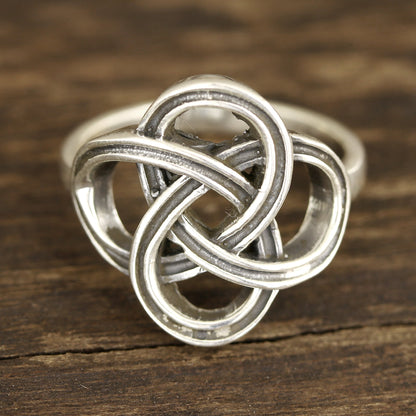 Celtic Connection Celtic Sterling Silver Band Ring Crafted in India